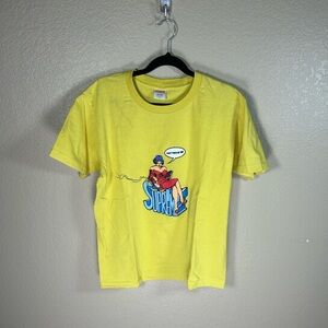 Yellow Tee with Cartoon Graphic